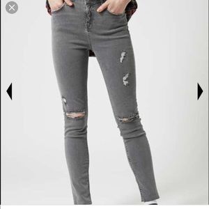 Topshop Moto Jamie skinny jeans - grey ripped